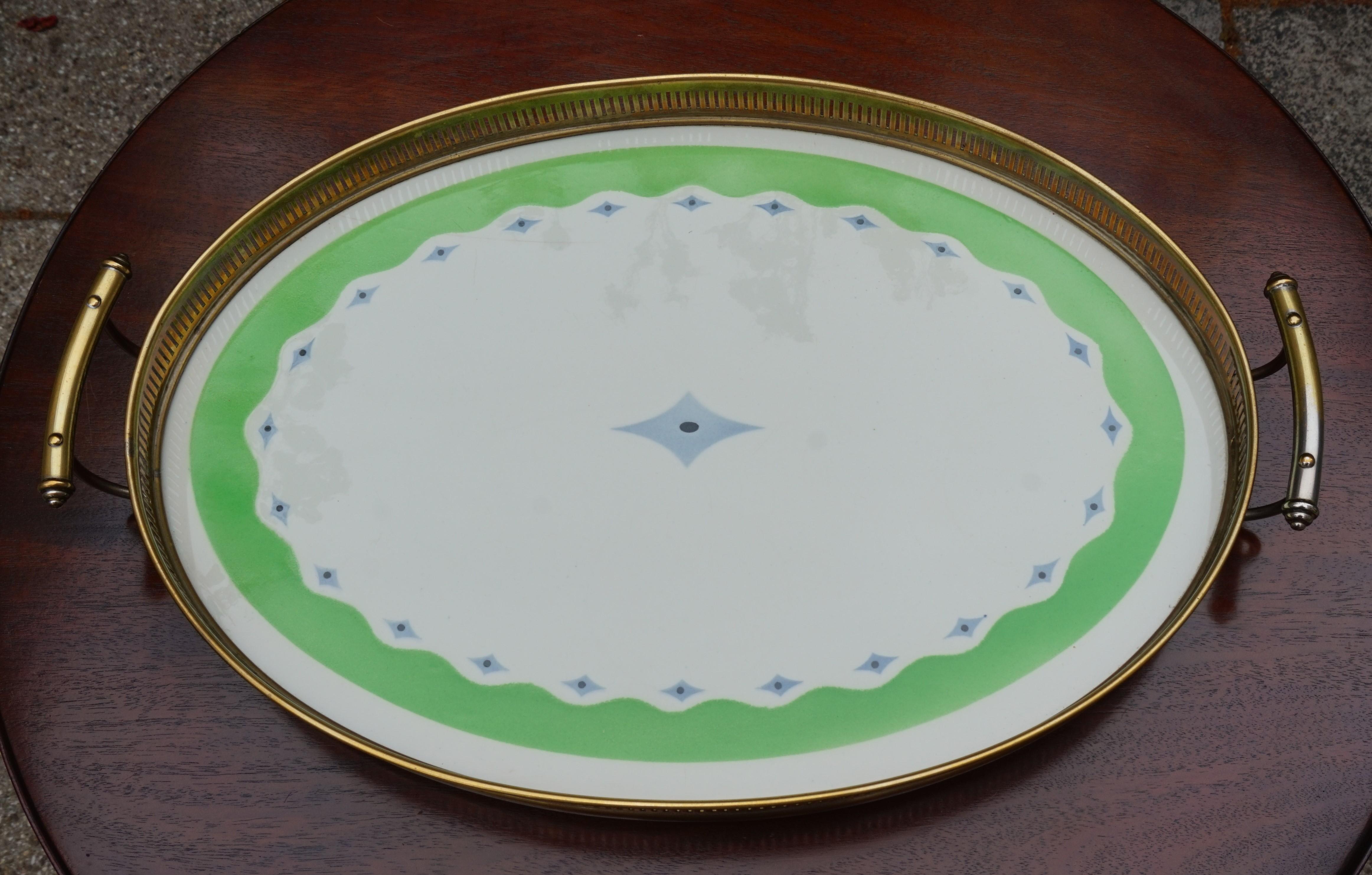 Small and Beautiful Hand Painted and Glazed Porcelain Art Deco Serving Tray 6