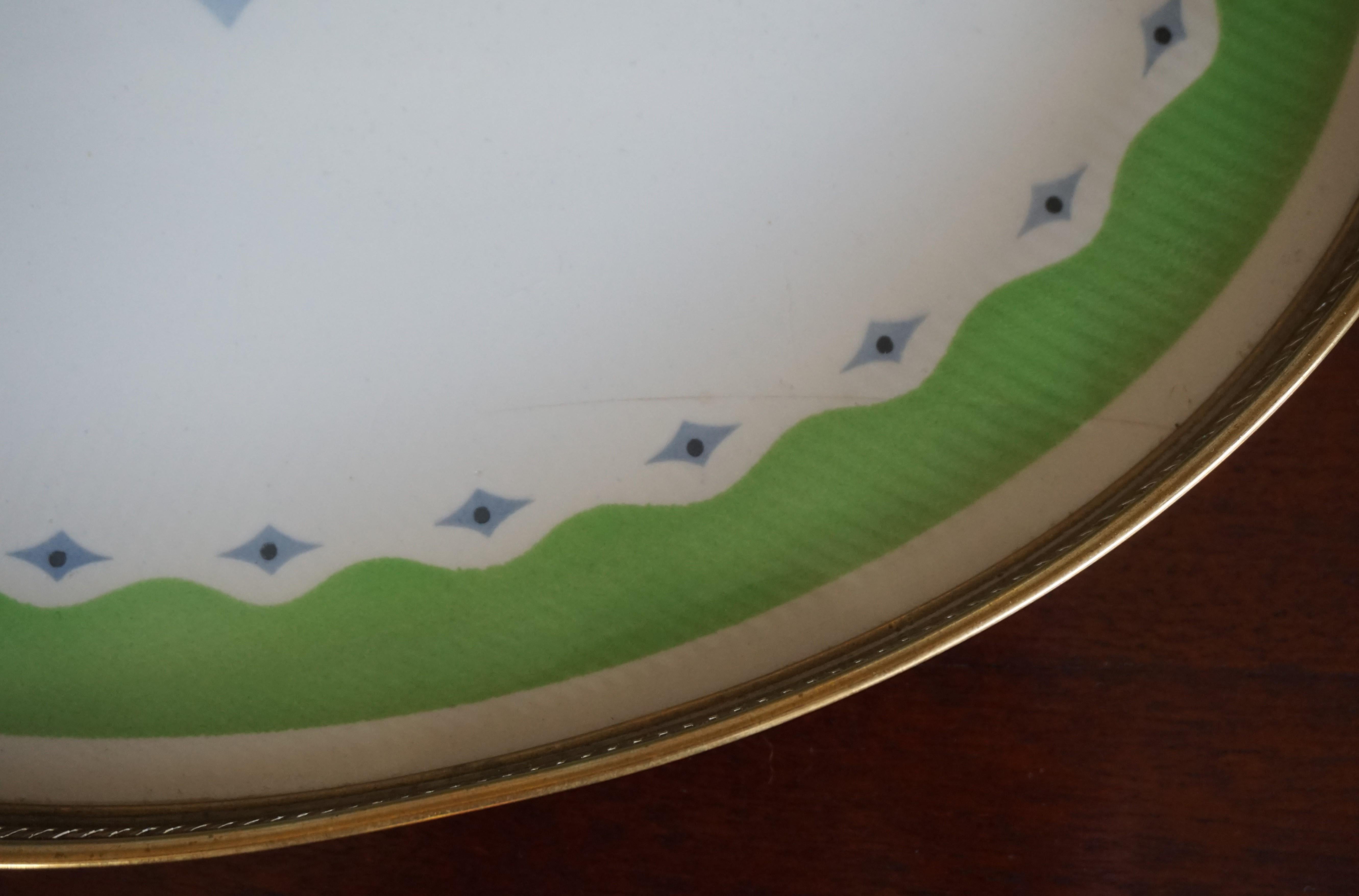 Small and Beautiful Hand Painted and Glazed Porcelain Art Deco Serving Tray 2
