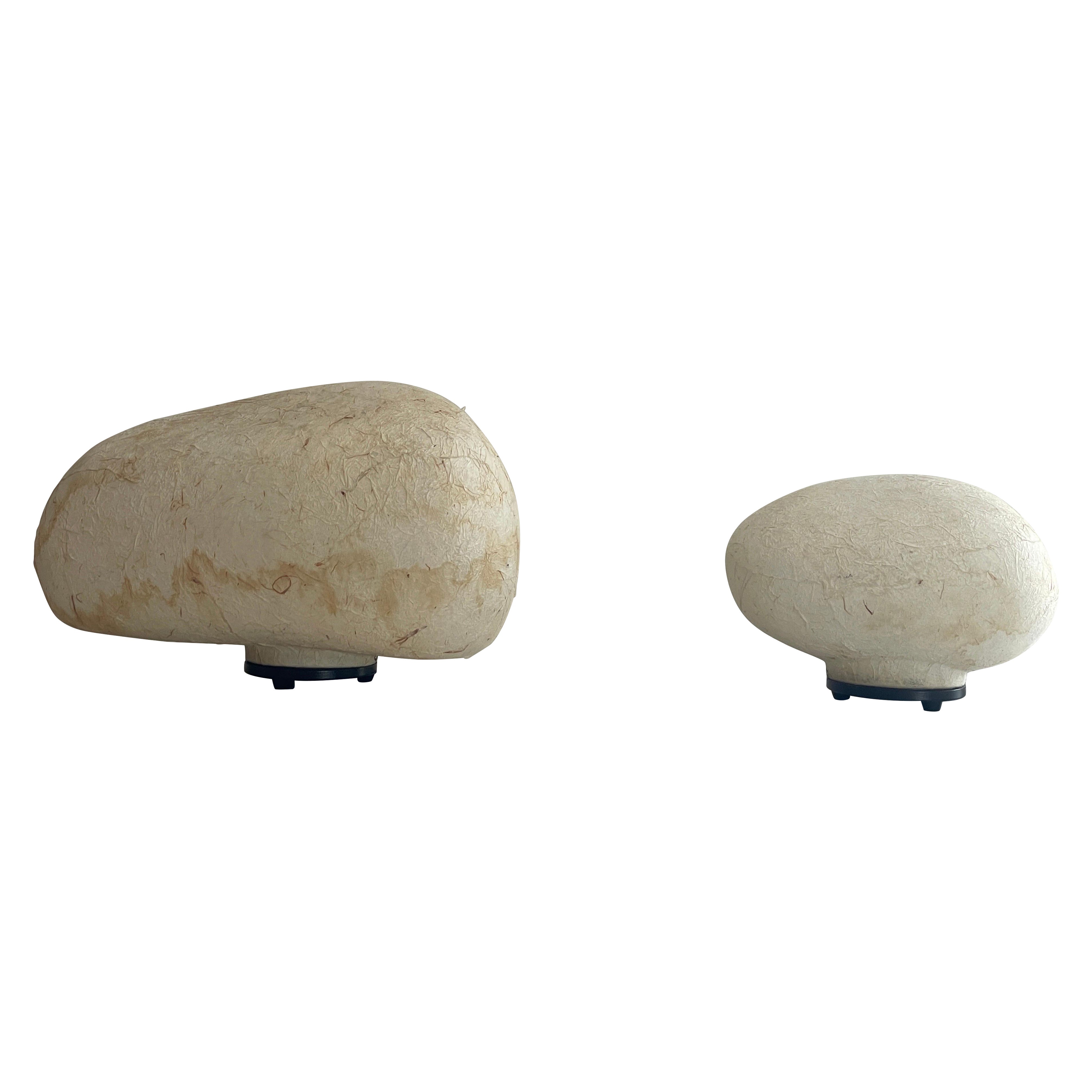 Small and Big Pair of Fiberglass Table or Floor Lamps, 1980s, Germany