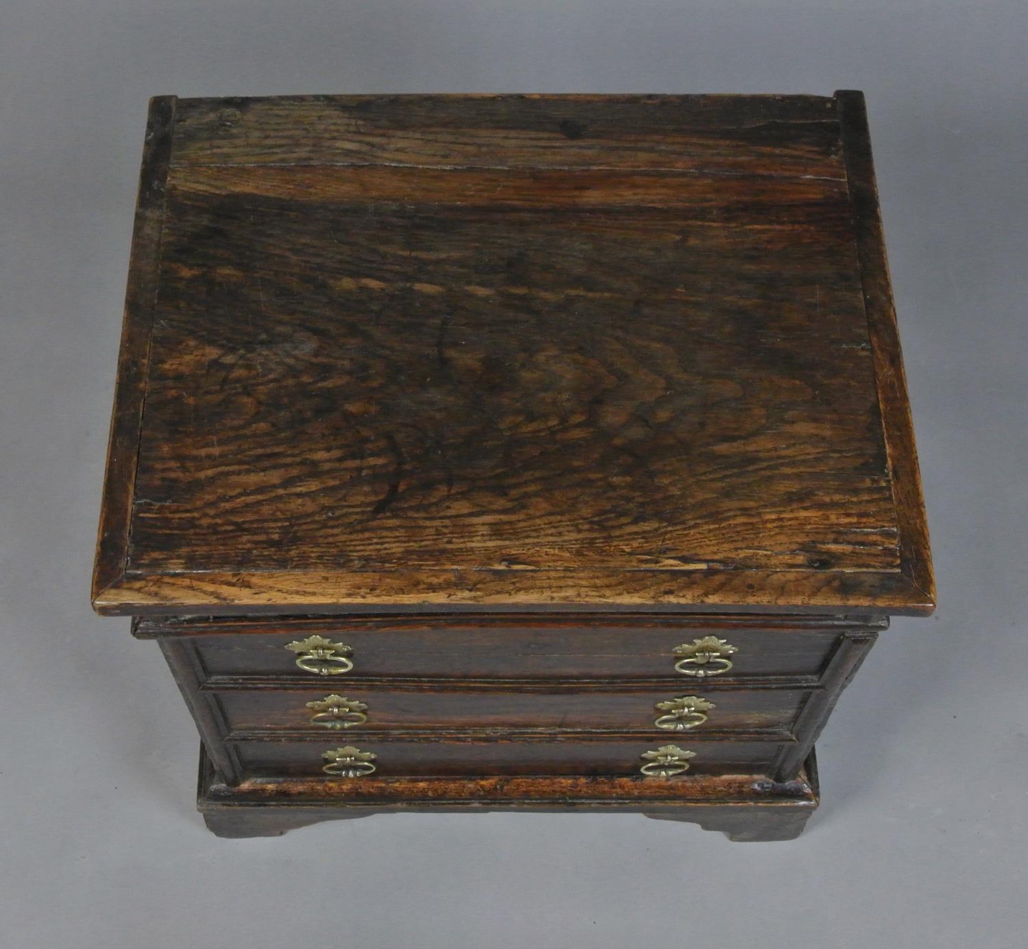 Small and Charming George I Elm and Oak Box Stool c. 1730 1