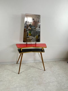 Small And Charming Mid-Century Console With Reclining Mirror, 1950s