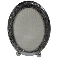 Small and Delightful Antique Sterling Silver Oval Picture Frame by Kerr