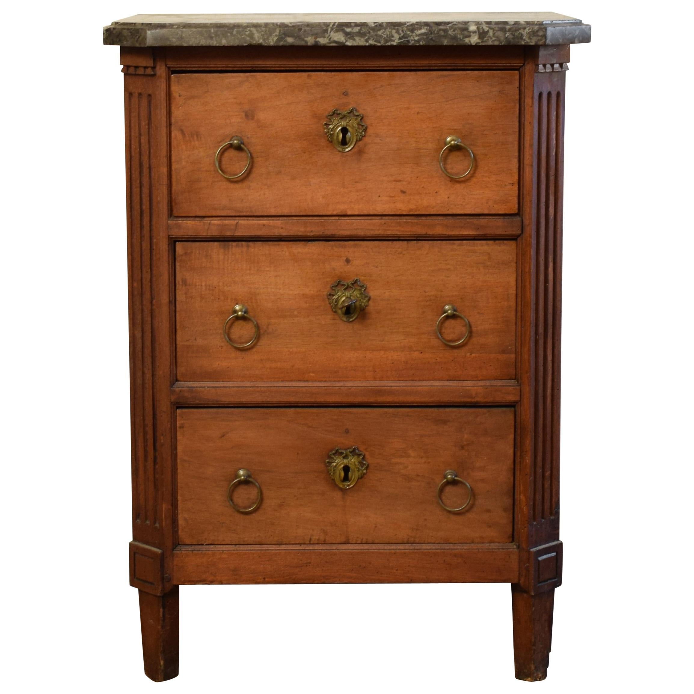 Small and Early 19th Century French Empire Mahogany Chest of Drawers
