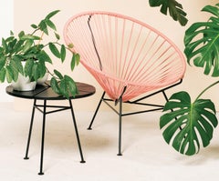 Tavolo piccolo e alto in frassino nero Bam Bam di OK Design