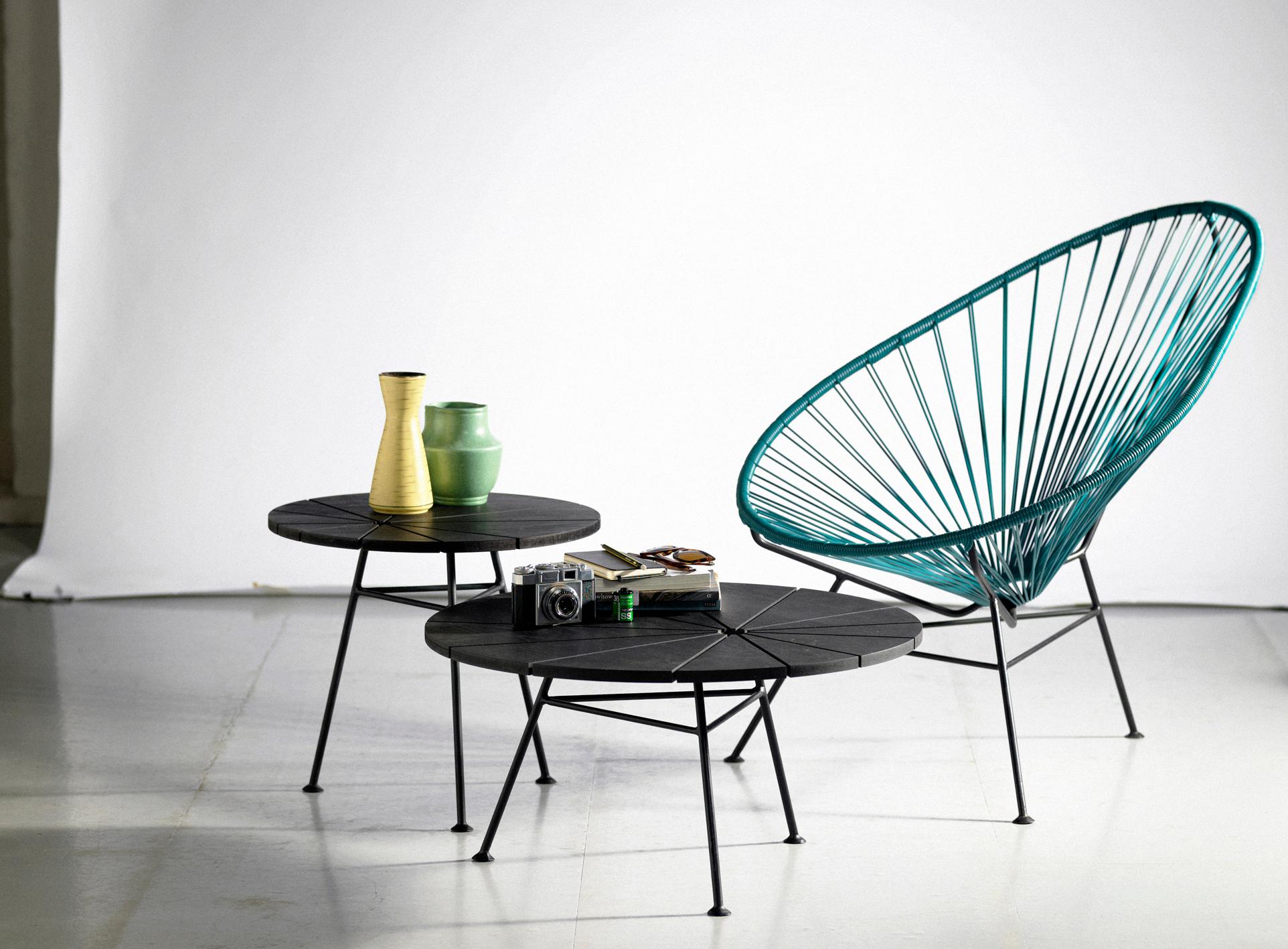 Kleiner und hoher schwarzer Bambus-Bambus-Eschentisch von OK Design (Postmoderne) im Angebot