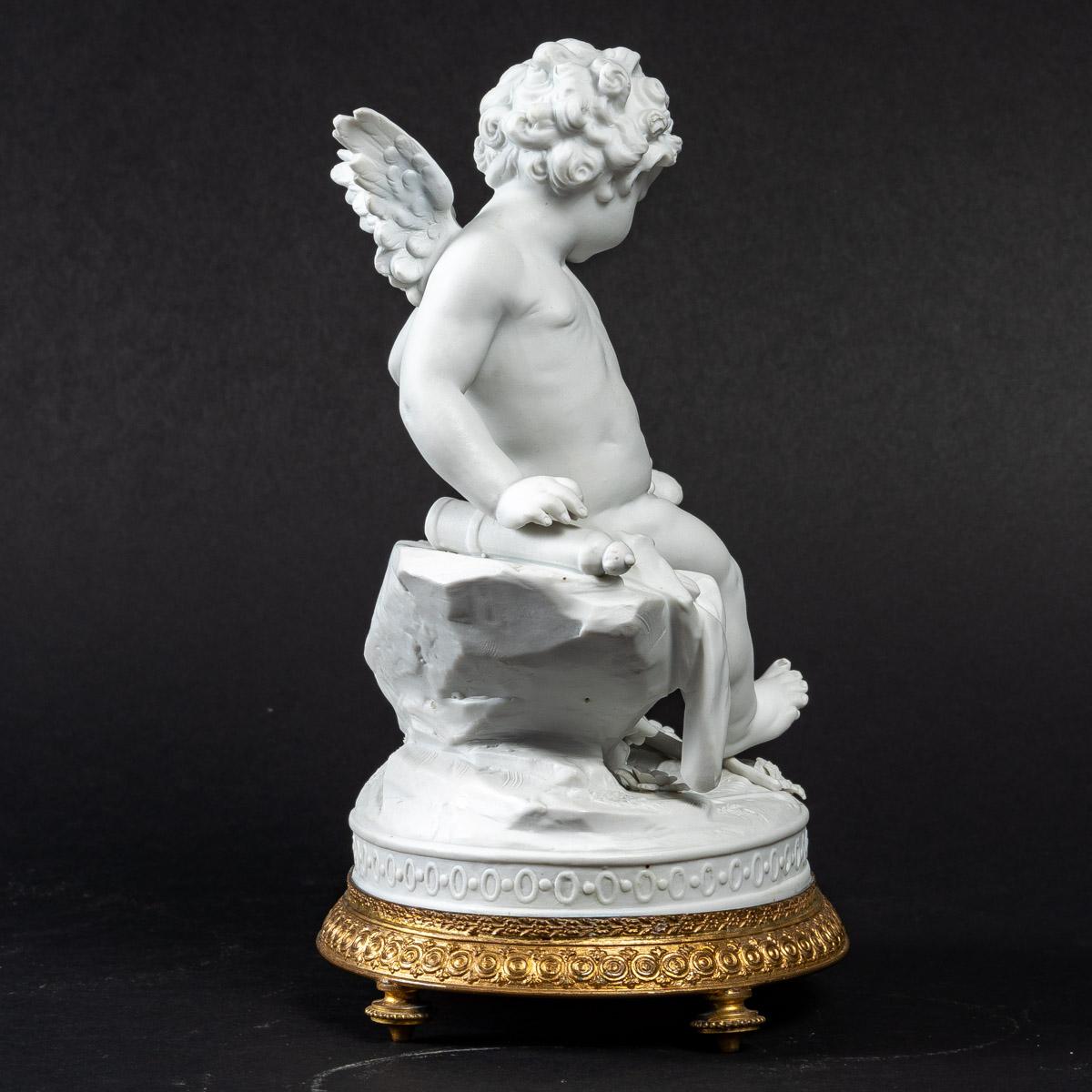 Small angel with birds in biscuit, end of the 19th century
Small biscuit group on a gilded brass base, mark 