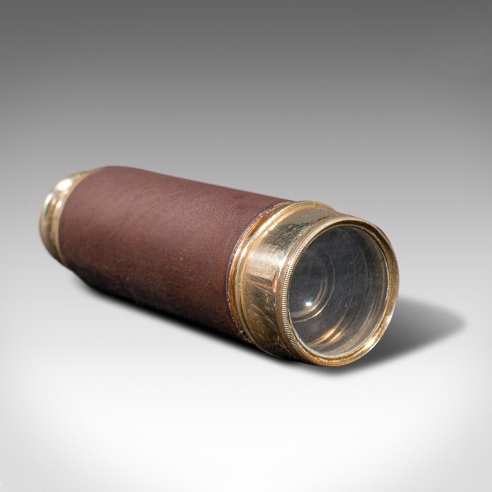 Ottone Piccolo telescopio tascabile antico a 6 estrazioni, inglese, viaggio, Baker, Londra, vittoriano in vendita