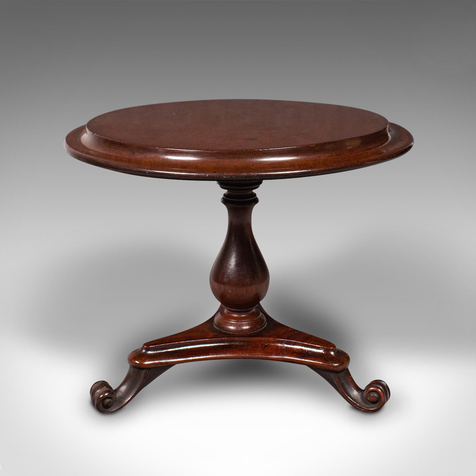 British Small Antique Apprentice Table, English Miniature Furniture, Tilt Top, Victorian