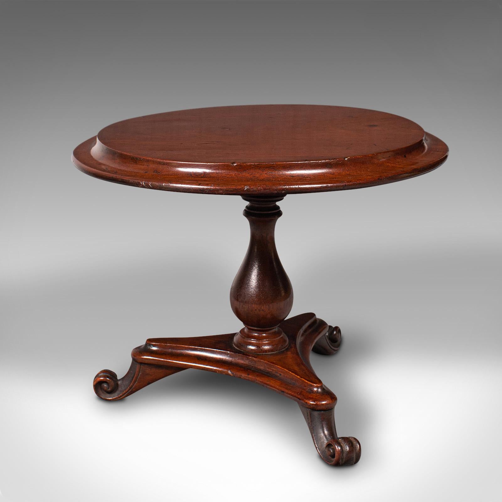 Wood Small Antique Apprentice Table, English Miniature Furniture, Tilt Top, Victorian