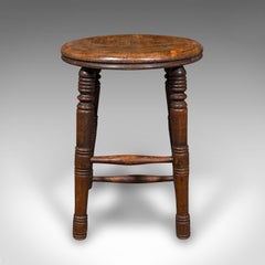 Petit tabouret d'artiste ancien, English Beeche, Country Studio, Victorien, C.1890