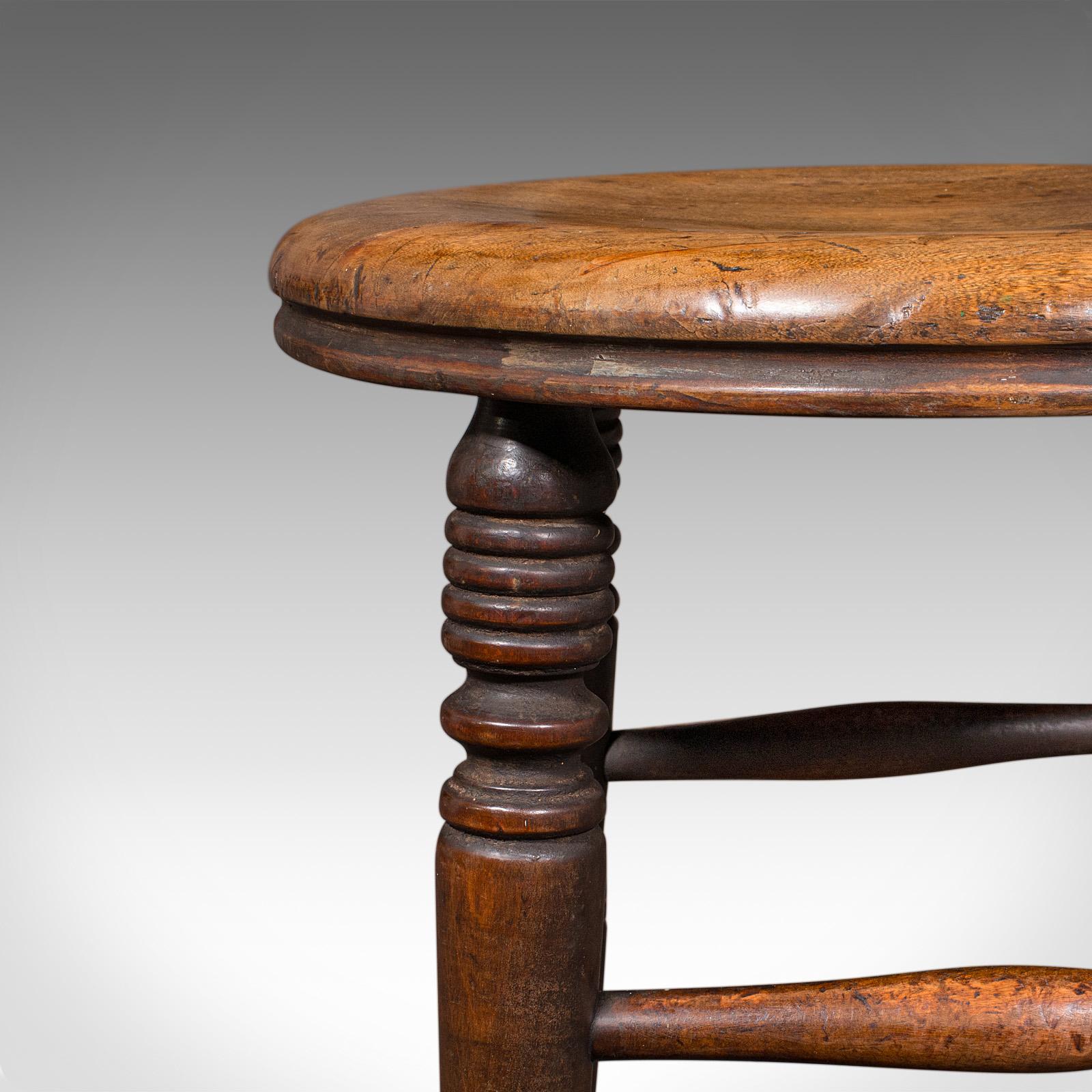 Petit tabouret d'artiste ancien, English Beeche, Country Studio, Victorien, C.1890 en vente 1