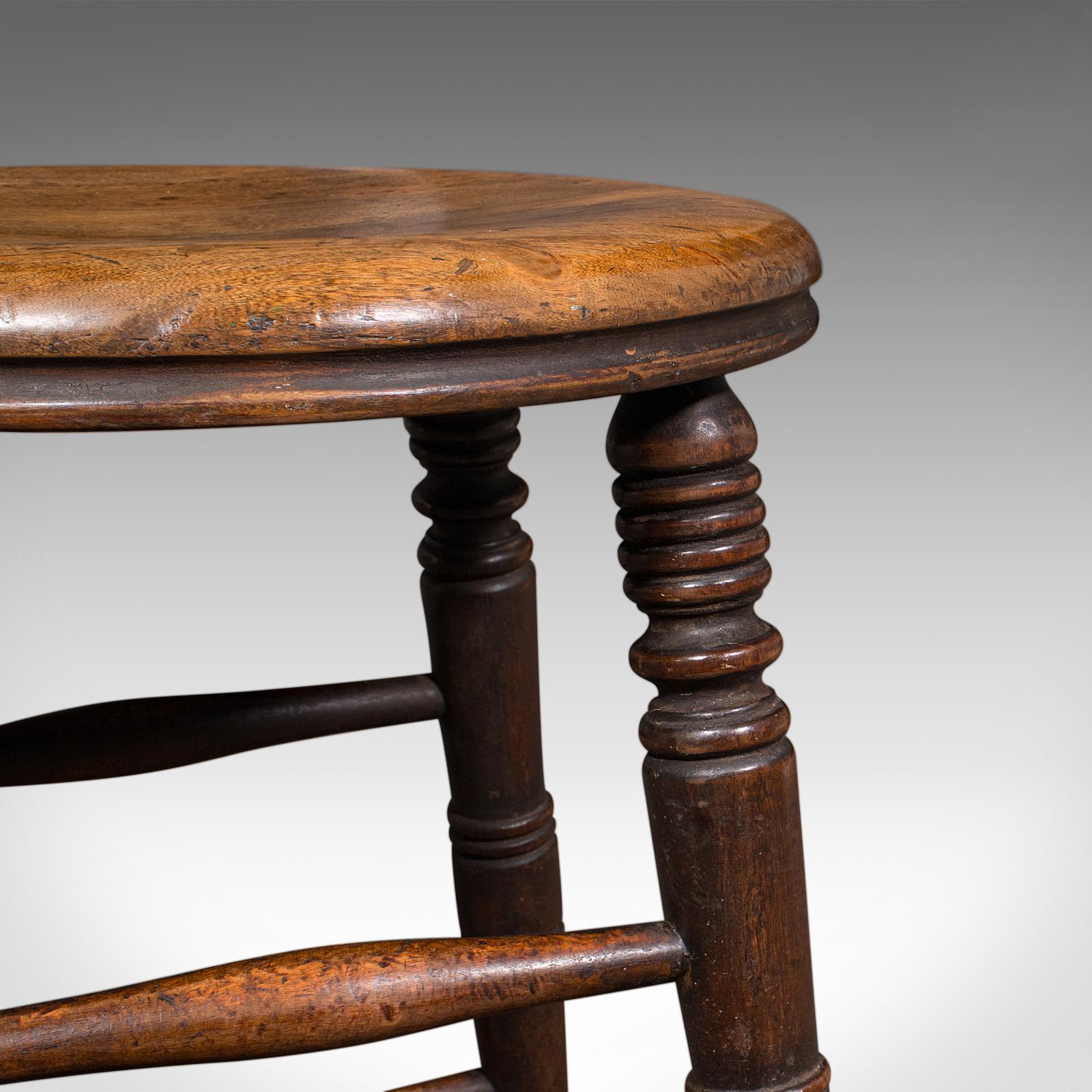 Petit tabouret d'artiste ancien, English Beeche, Country Studio, Victorien, C.1890 en vente 2