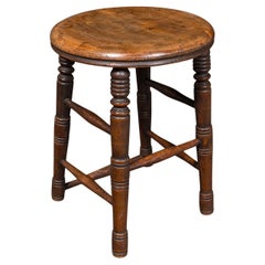 Piccolo sgabello antico per artisti, English Beeche, Country Studio, Vittoriano, C.C.