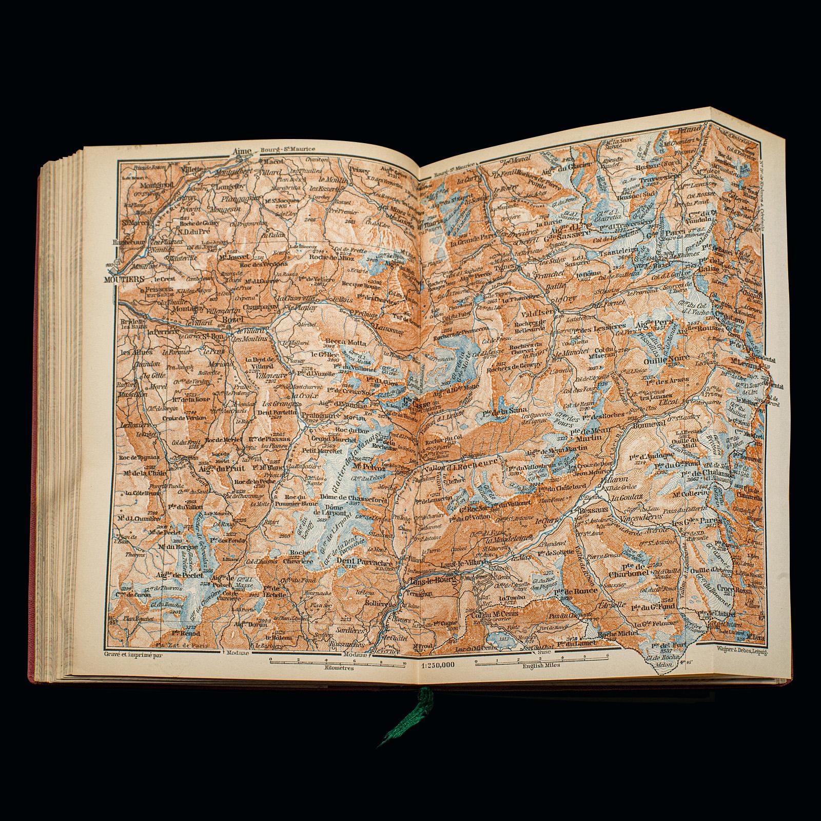 Small Antique Baedeker's South Eastern France Guide Book, Provence, Travel Maps For Sale 5