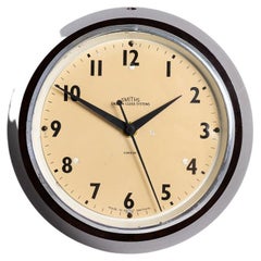 Small Retro Bakelite Factory Clocks by Smiths English Clock Systems '4'