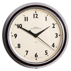 Small Antique Bakelite Factory Clocks by Smiths English Clock Systems '5'