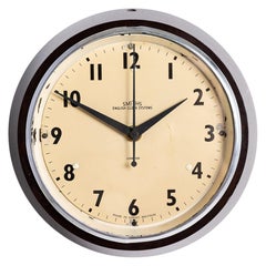 Small Antique Bakelite Factory Clocks by Smiths English Clock Systems (8)