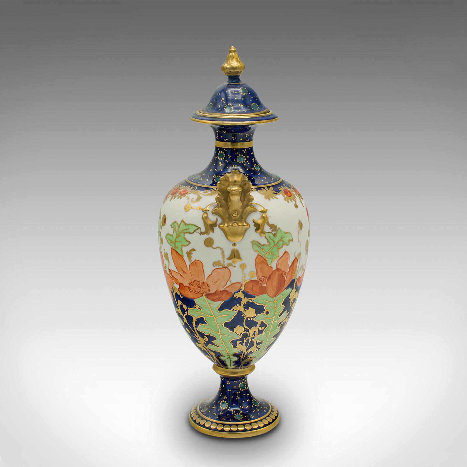 British Small Antique Baluster Urn, English, Ceramic, Decorative Posy Vase, Victorian For Sale