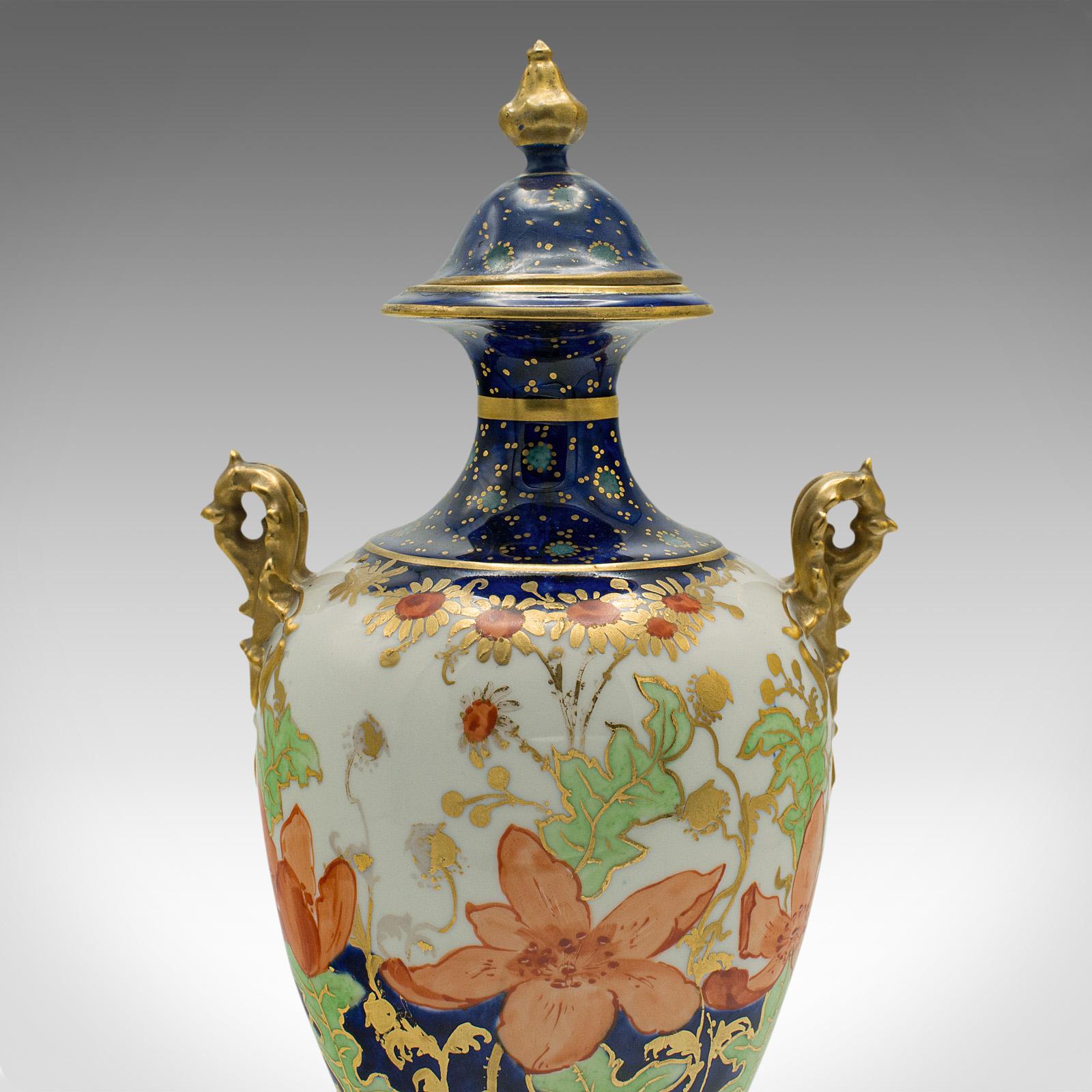 Small Antique Baluster Urn, English, Ceramic, Decorative Posy Vase, Victorian For Sale 3