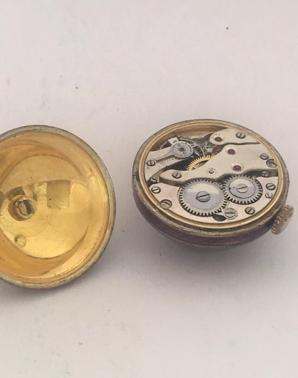 Women's or Men's Small Antique Beautiful Enamel Pendant / Ball Watch For Sale