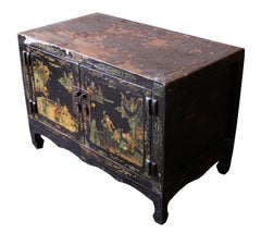 Small Antique Black Lacquer Cabinet