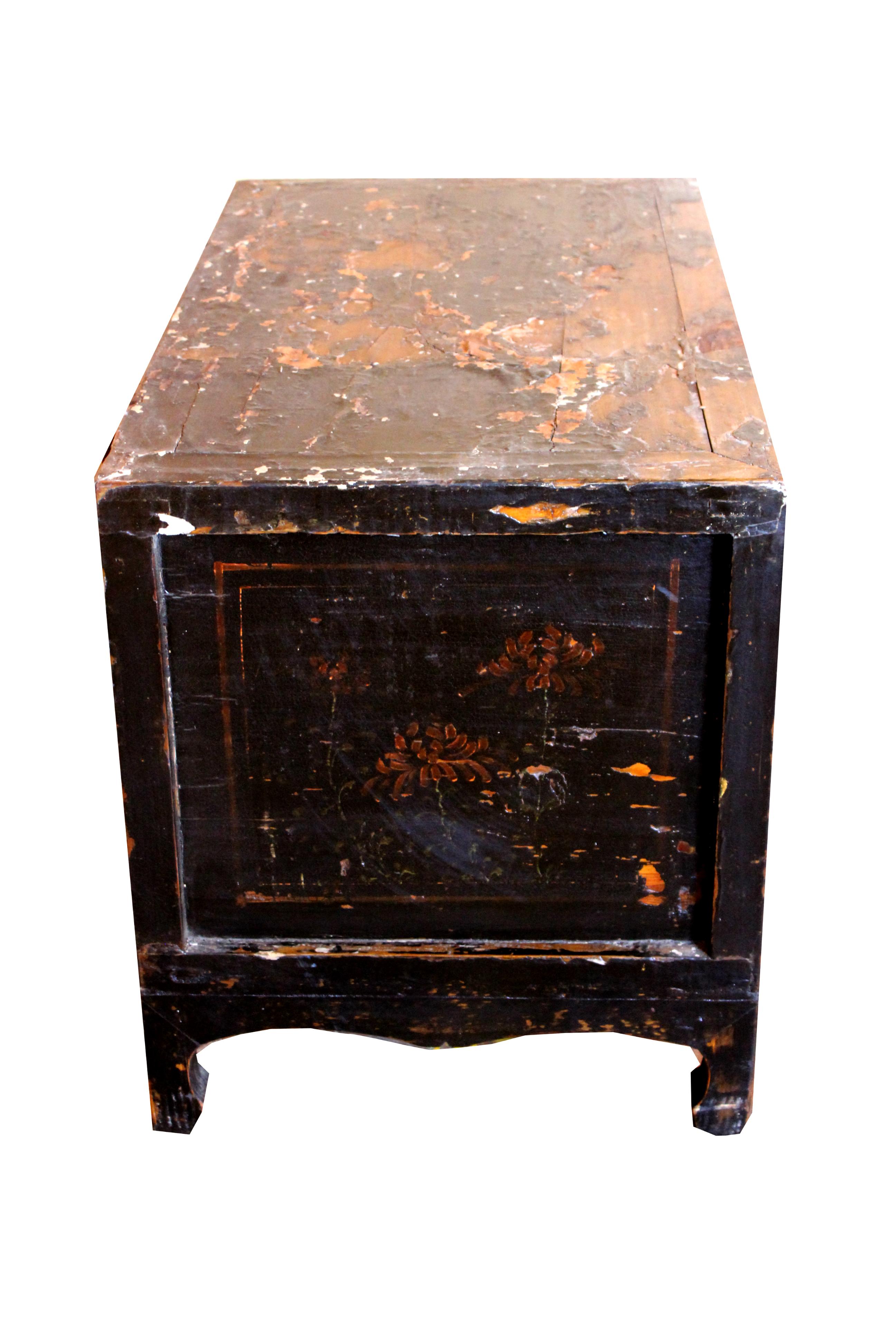 Small Antique Black Lacquer Cabinet For Sale 1