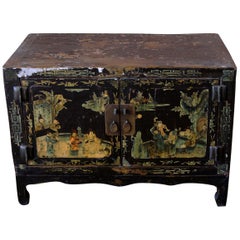 Small Antique Black Lacquer Cabinet