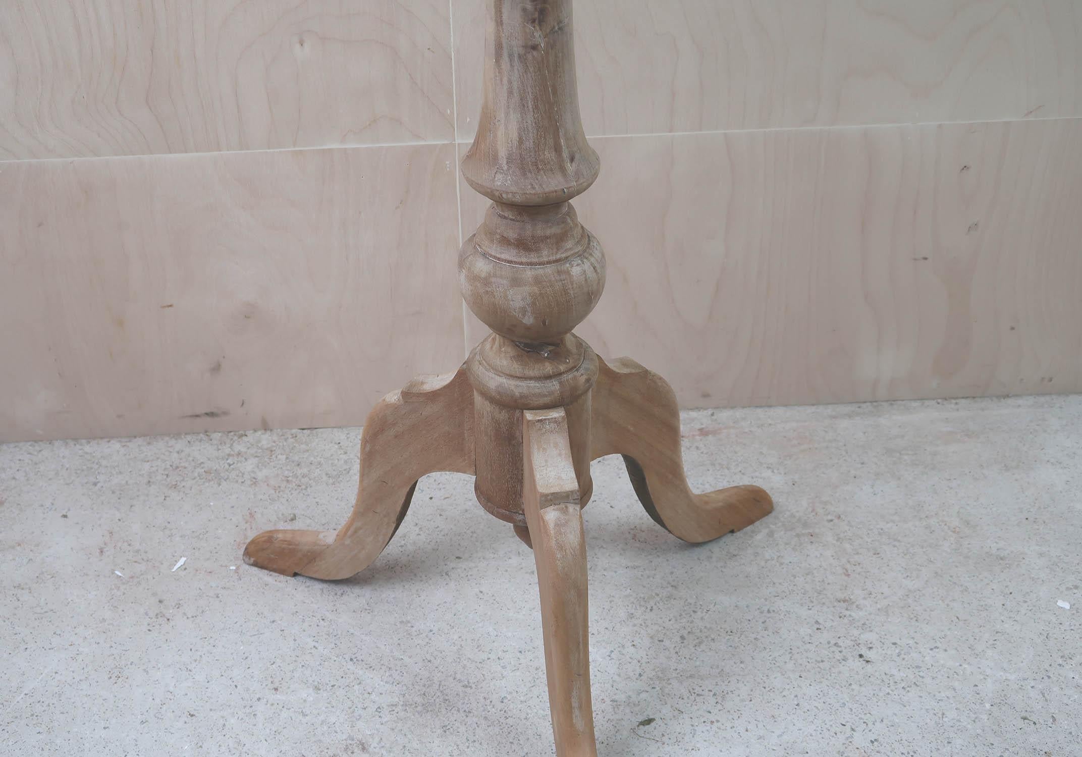 Mid-19th Century Small Antique Bleached Gustavian Style Round Side Table. English, Circa 1850