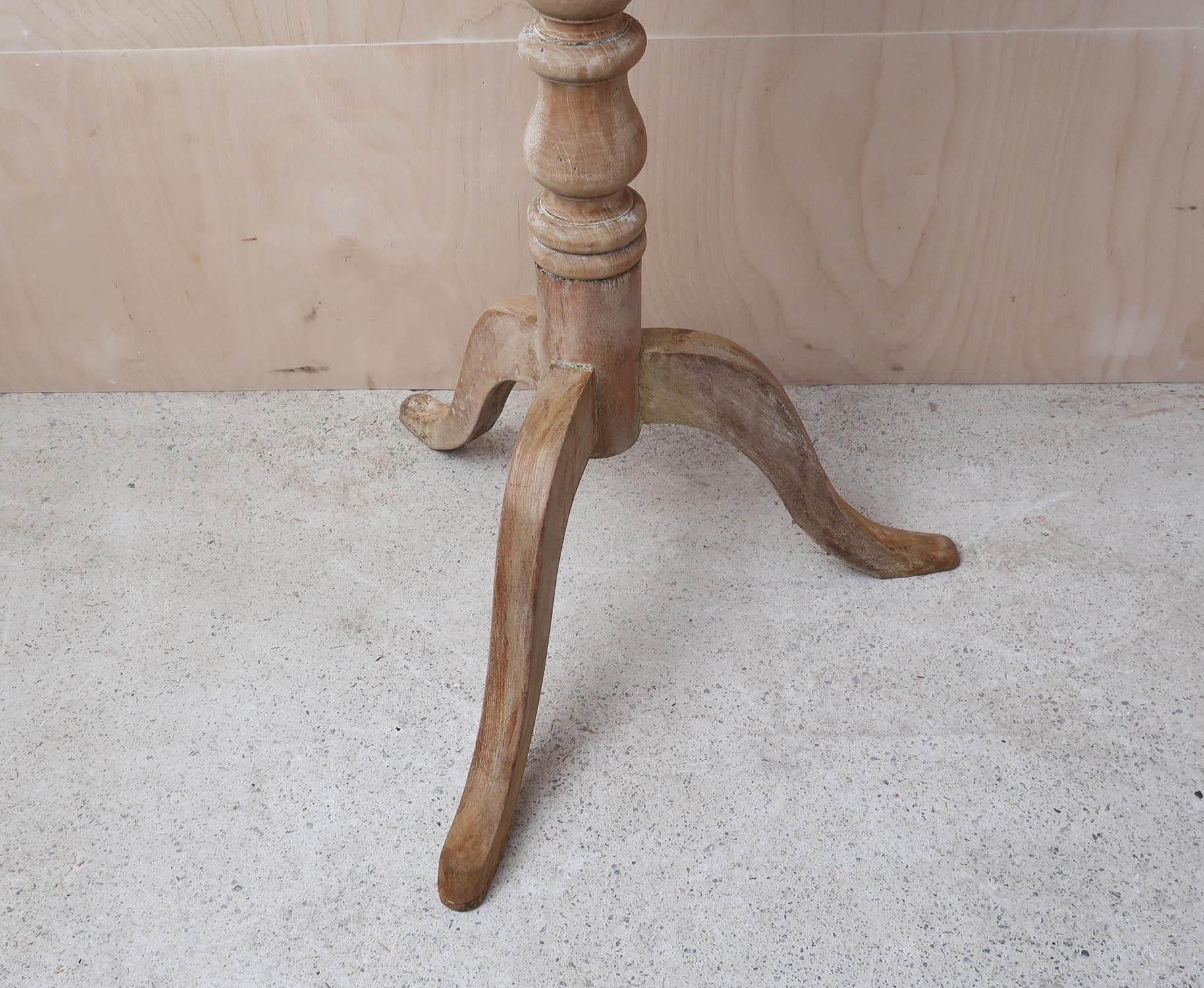 Small Antique Bleached Gustavian Style Round Side Table. English, Circa 1850 1