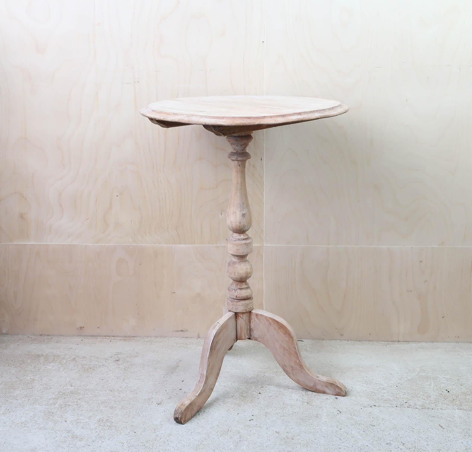Small Antique Bleached Gustavian Style Round Side Table. English, Circa 1850 1