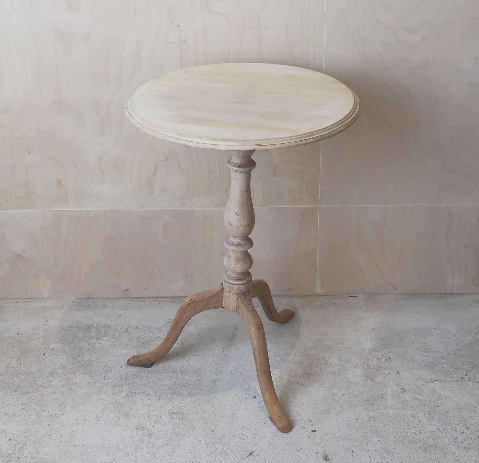 Small Antique Bleached Gustavian Style Round Side Table. English, Circa 1850 2