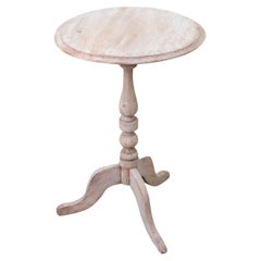 Small Antique Bleached Gustavian Style Round Side Table. English, Circa 1850