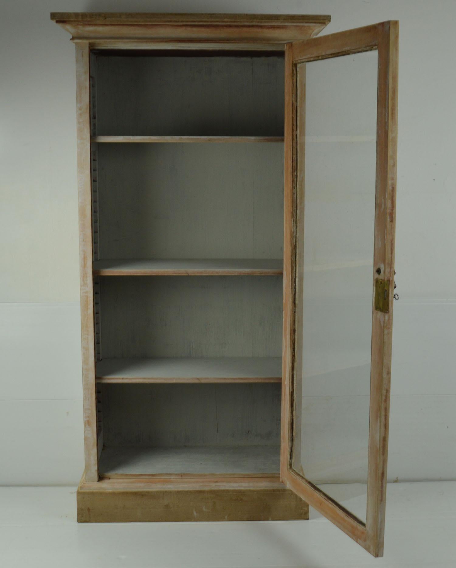 Small Antique Bleached Mahogany Cabinet or Bookcase In Good Condition In St Annes, Lancashire