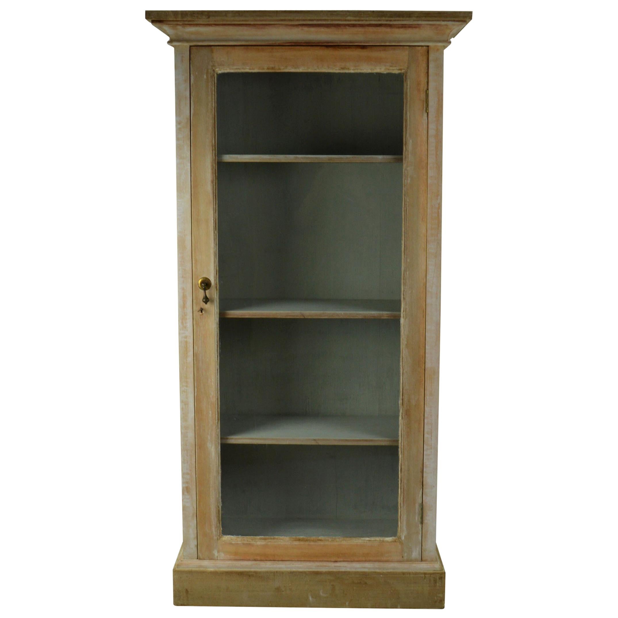 Small Antique Bleached Mahogany Cabinet or Bookcase