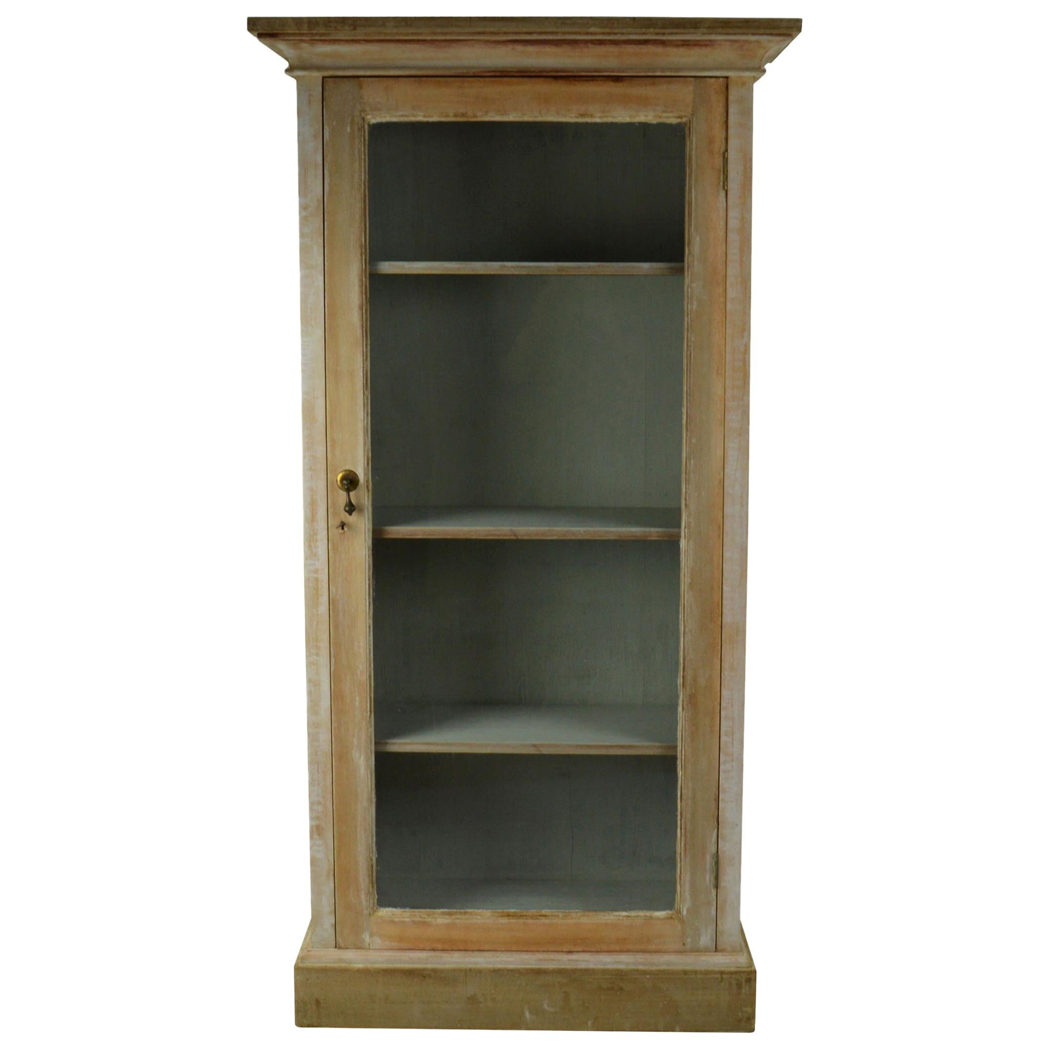 Small Antique Bleached Mahogany Cabinet or Bookcase