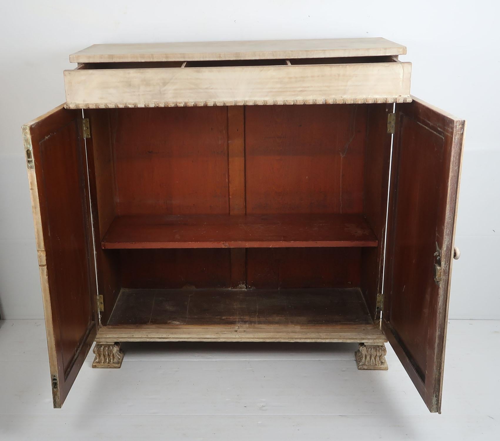Small Antique Bleached Mahogany Side Cabinet, English, circa 1835 3