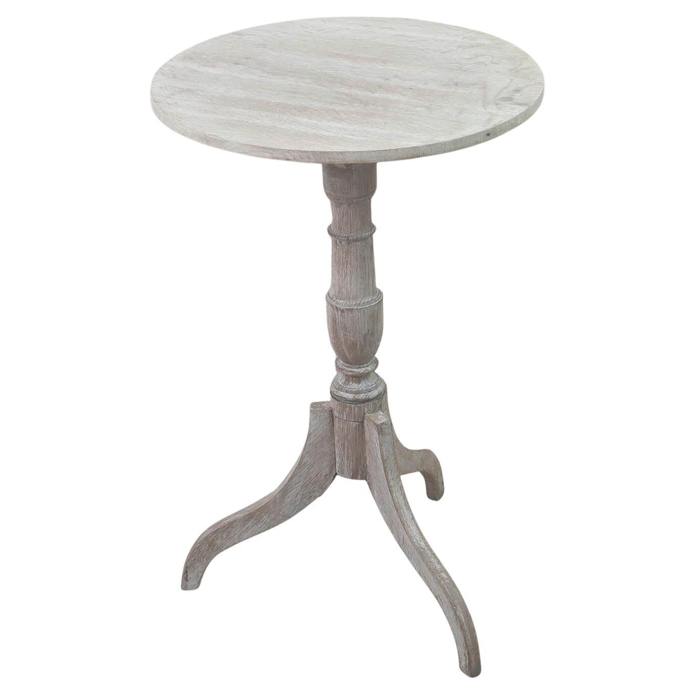 Small Antique Bleached Oak Round Side Table. English, Circa 1830