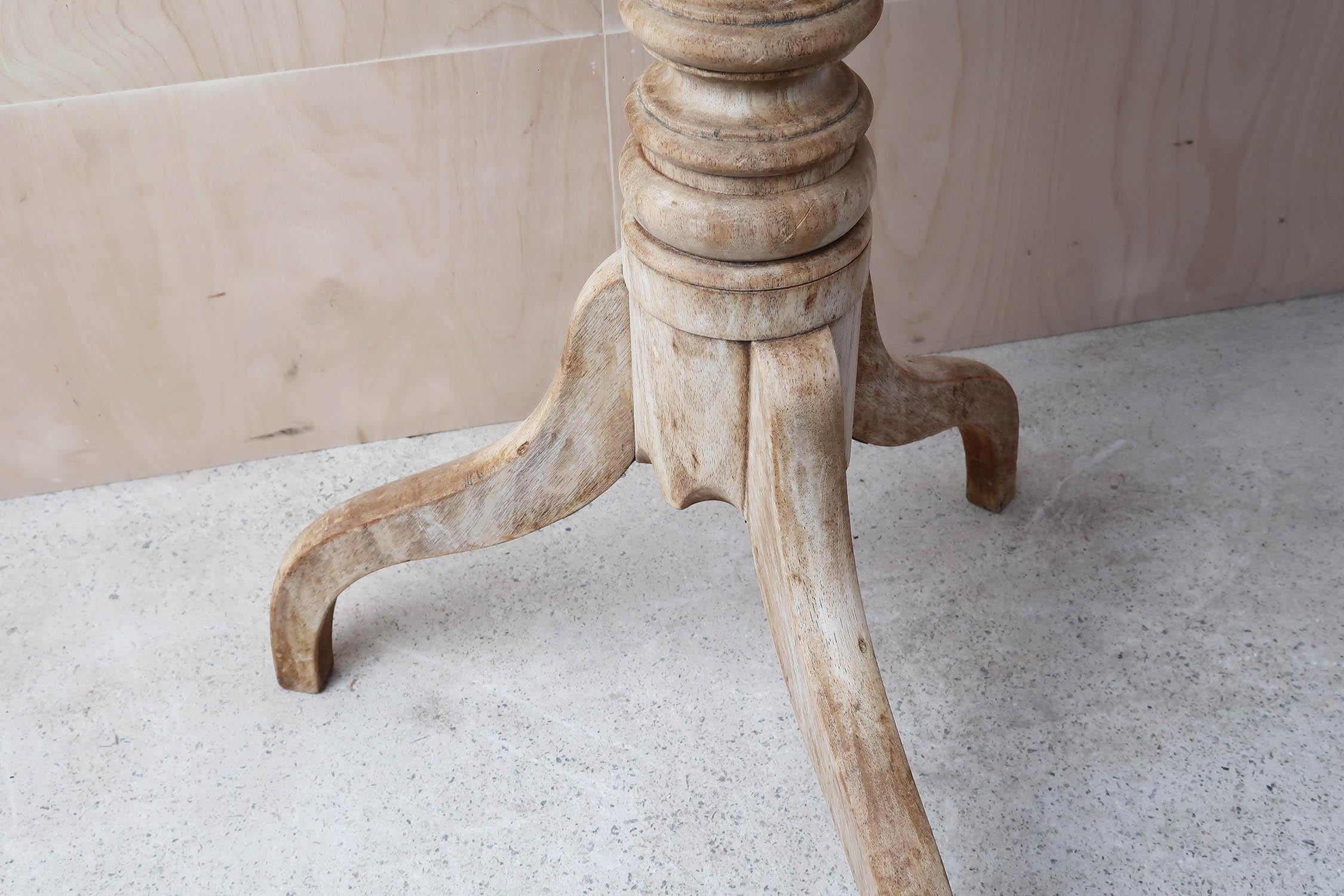 Georgian Small Antique Bleached Round Side Table. English, Circa 1835