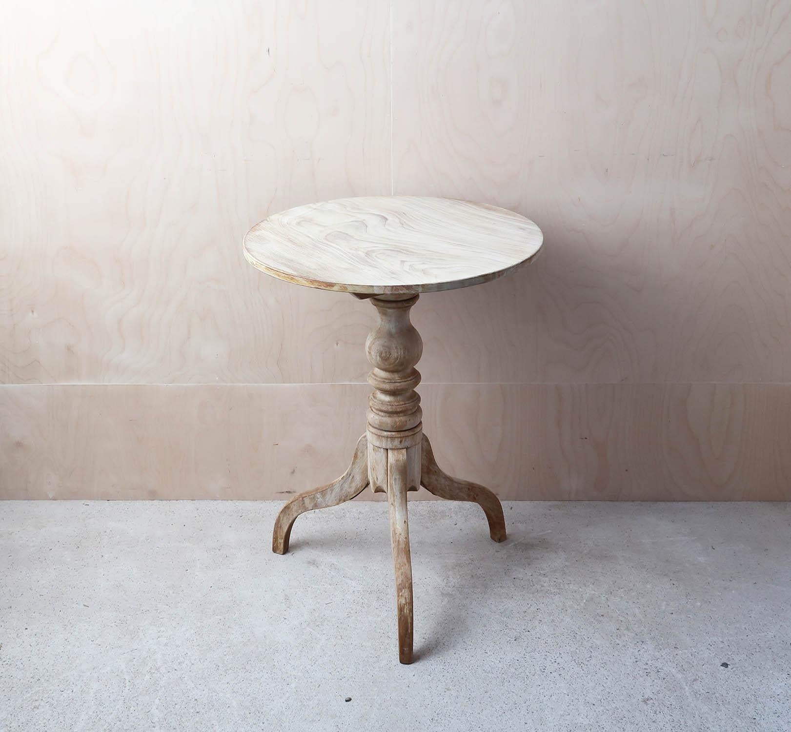 Small Antique Bleached Round Side Table. English, Circa 1835 1