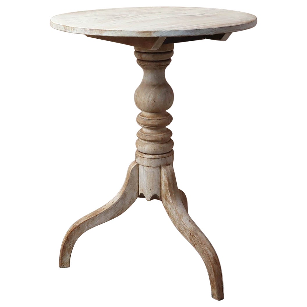 Small Antique Bleached Round Side Table. English, Circa 1835
