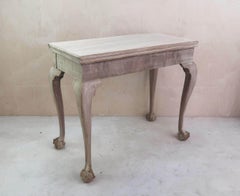 Small Antique Bleached Side Table with Claw and Ball Feet. English C.1800
