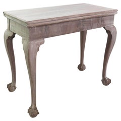 Small Antique Bleached Side Table with Claw and Ball Feet. English C.1800