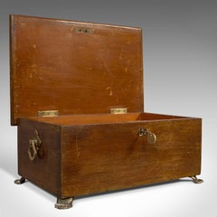 Small Antique Box, English, Mahogany, Document, Keepsake, Chest, Victorian