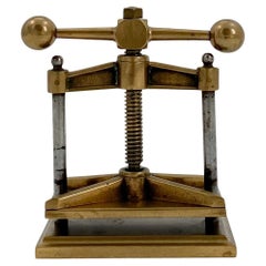 Small Antique Brass Book Binding Press or Flower Presser, Circa 1900, Denmark