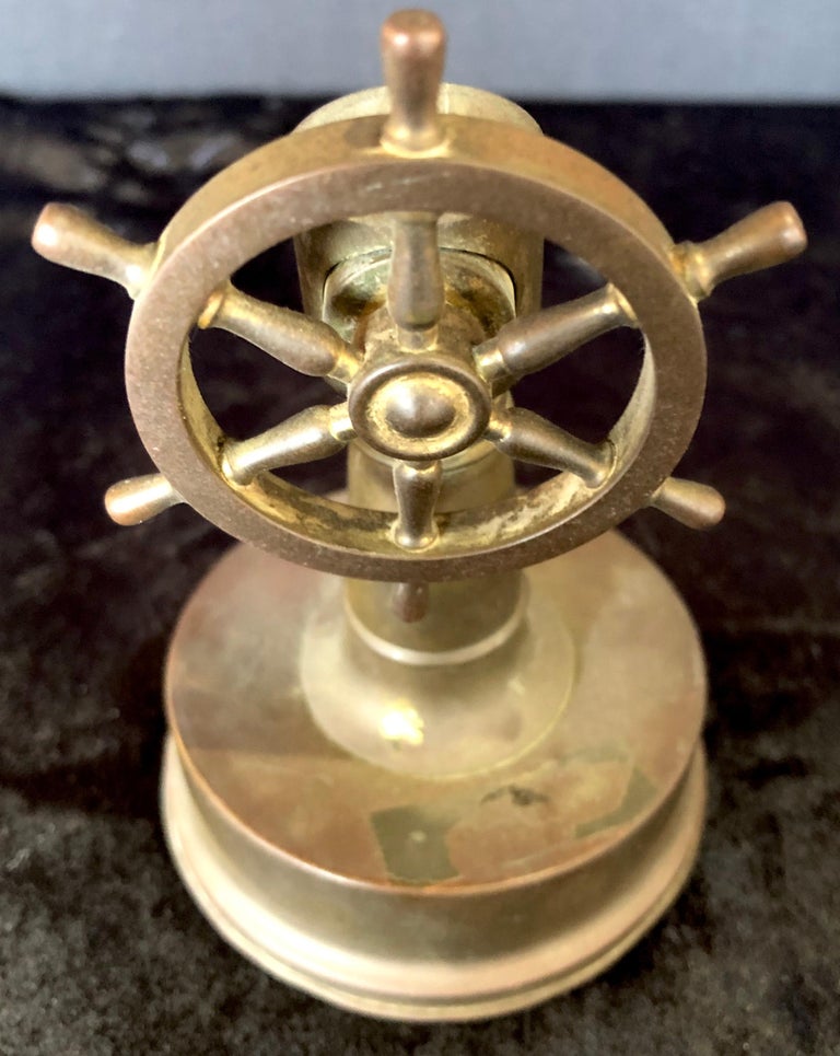 Small Antique Brass Ships Wheel Tabletop Cigar Cutter, circa 1920 at ...