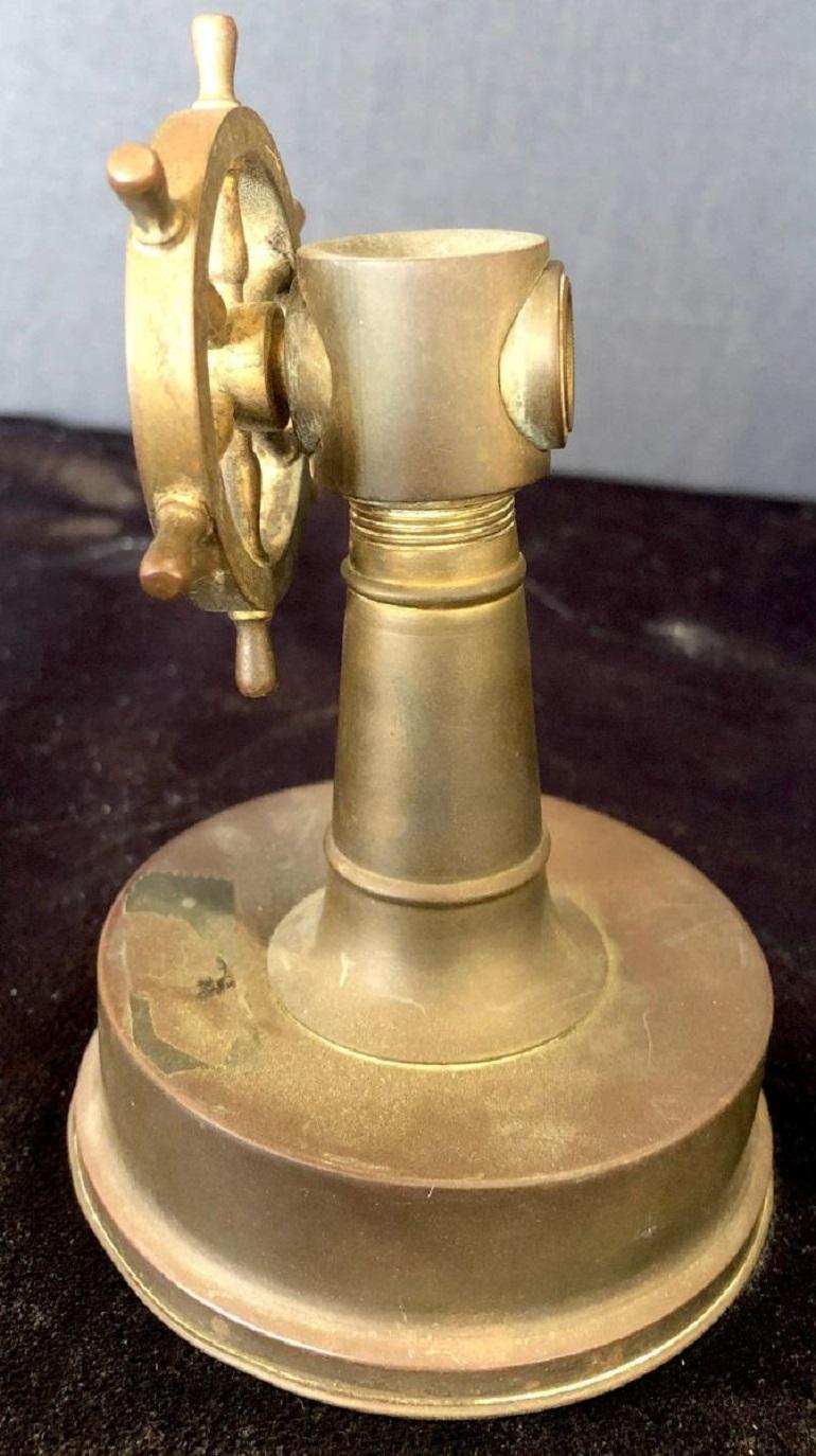 Small Antique Brass Ships Wheel Tabletop Cigar Cutter circa 1920 ...
