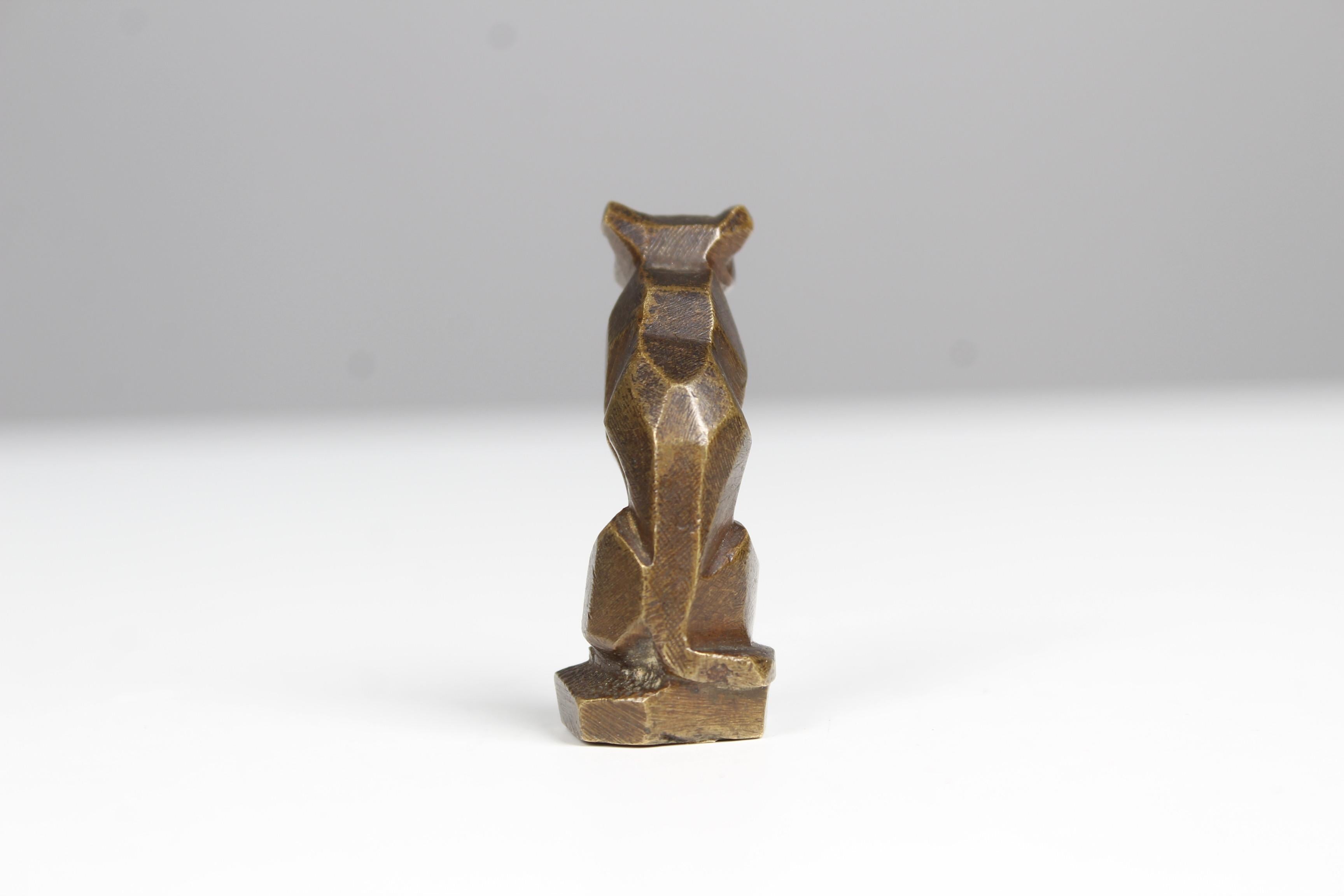 Antike Bronzeskulptur, Art-déco-Cougar, Frankreich, ca. 1930er Jahre, Siegelstempel (Französisch) im Angebot