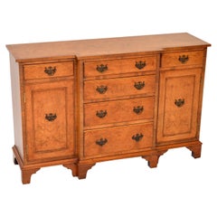 Small Antique Burr Walnut Breakfront Sideboard