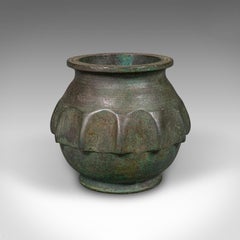 Piccolo calamaio antico per calligrafia, giapponese, Meiji, calamaio in bronzo, vittoriano