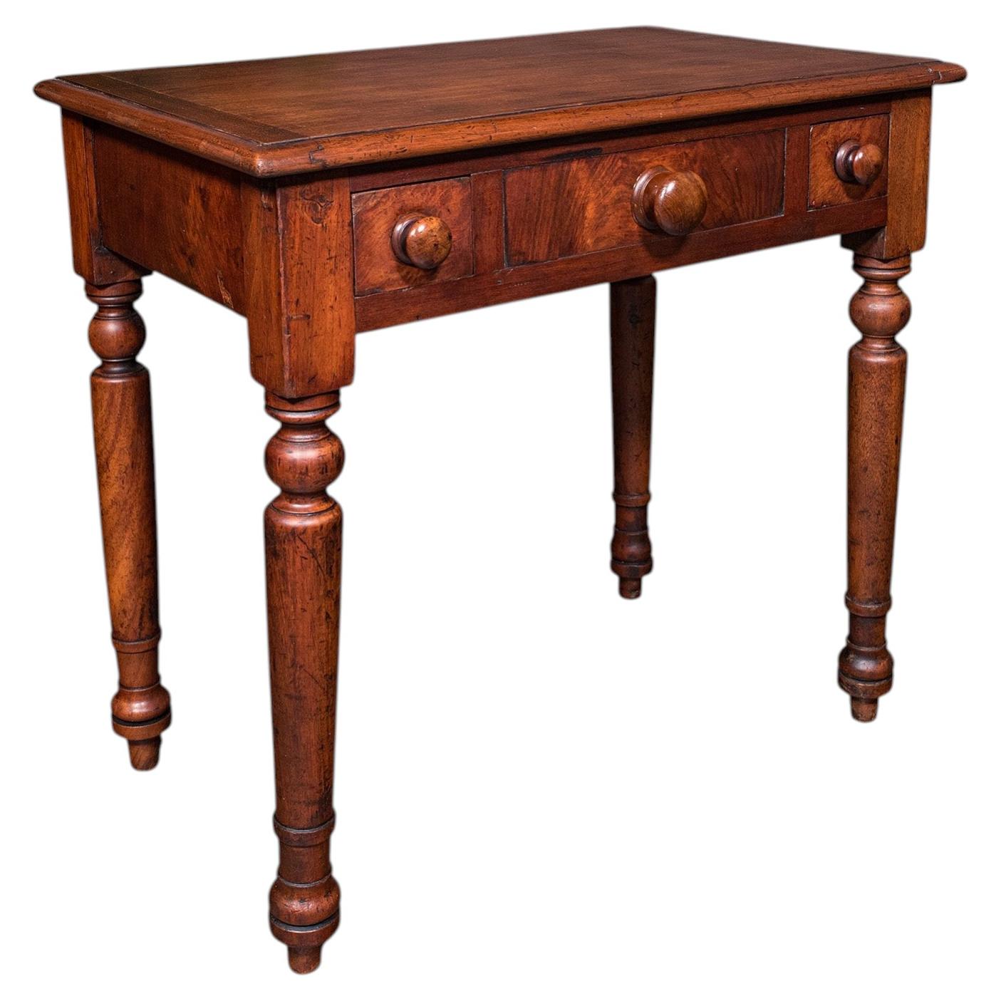 Small Antique Candlemaker's Table, English Scholar's Desk, Side, Lamp, Victorian For Sale